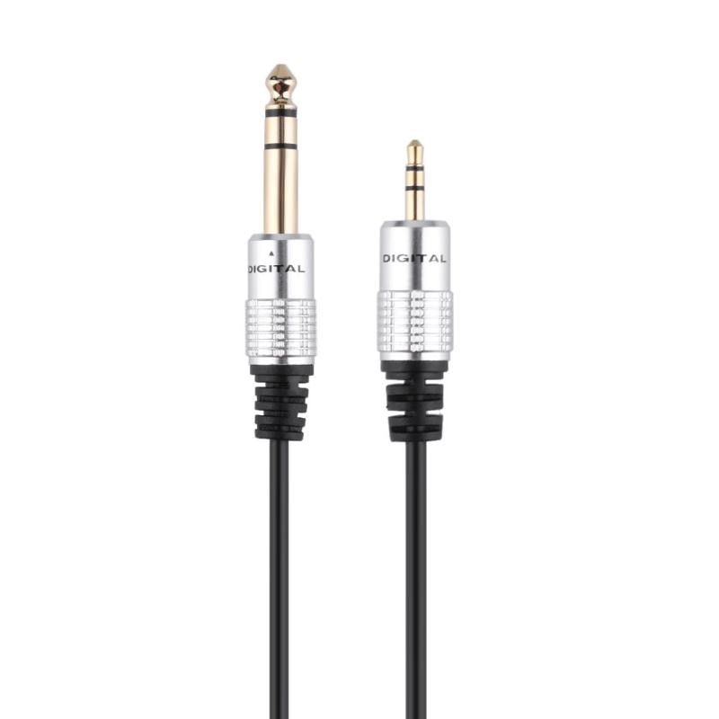 0.3m/1m/1.8m/3m 6.35mm to 3.5mm Cable Adapter Male to Male Gold Plated TRS HIFI Stereo Audio Jack Plug Wire Cord High Quality - ebowsos