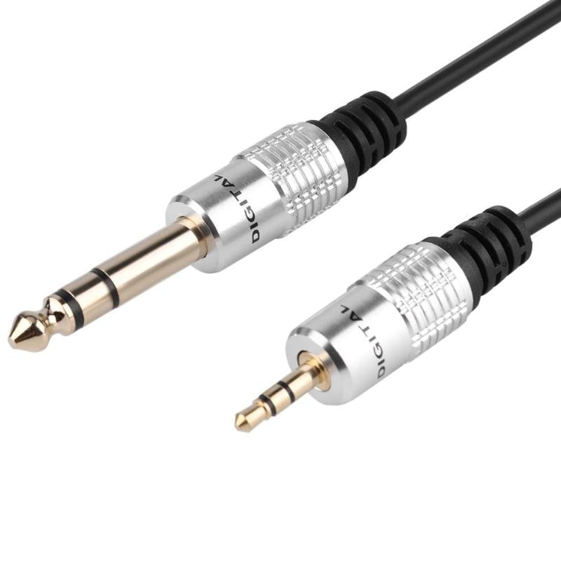 0.3m/1m/1.8m/3m 6.35mm to 3.5mm Cable Adapter Male to Male Gold Plated TRS HIFI Stereo Audio Jack Plug Wire Cord High Quality - ebowsos