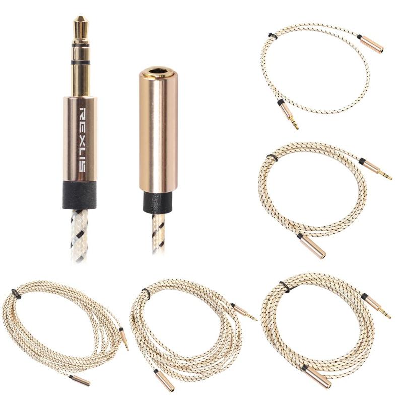 0.5/1/1.8/3/5m Headphone Extension Cable 3.5mm Jack Male to Female Stereo Aux Audio Extender Cord for Computer Phone Amplifier - ebowsos