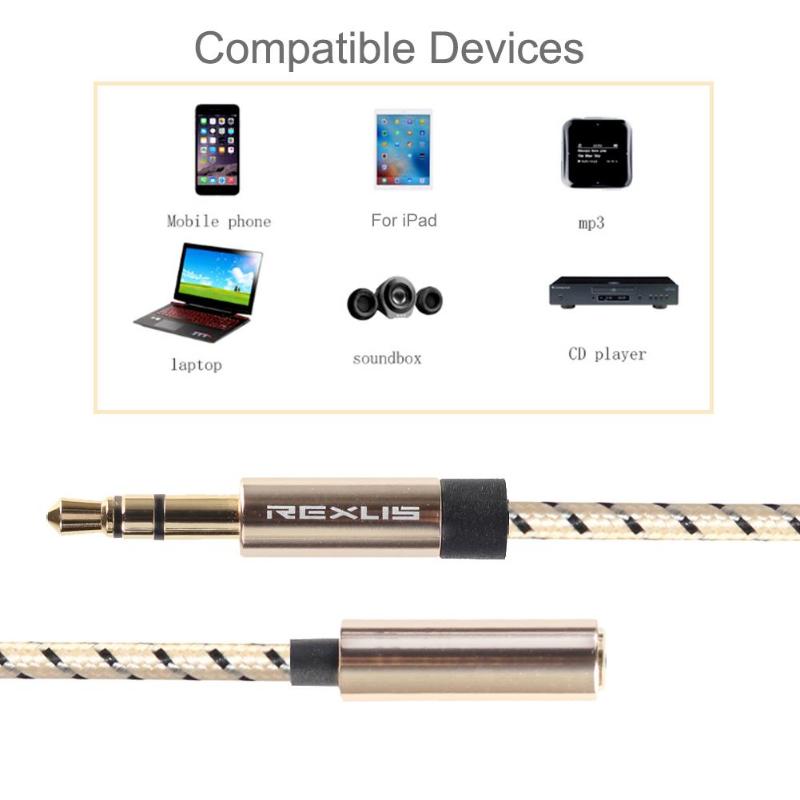 0.5/1/1.8/3/5m Headphone Extension Cable 3.5mm Jack Male to Female Stereo Aux Audio Extender Cord for Computer Phone Amplifier - ebowsos