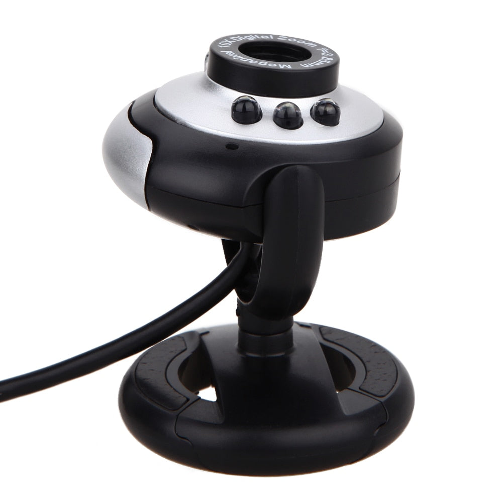 0.5MP 6 LED Webcam USB 2.0 Camera with Mic for PC Laptop Computer 1/4 High Resolution CMOS VGA Sensor Webcam - ebowsos