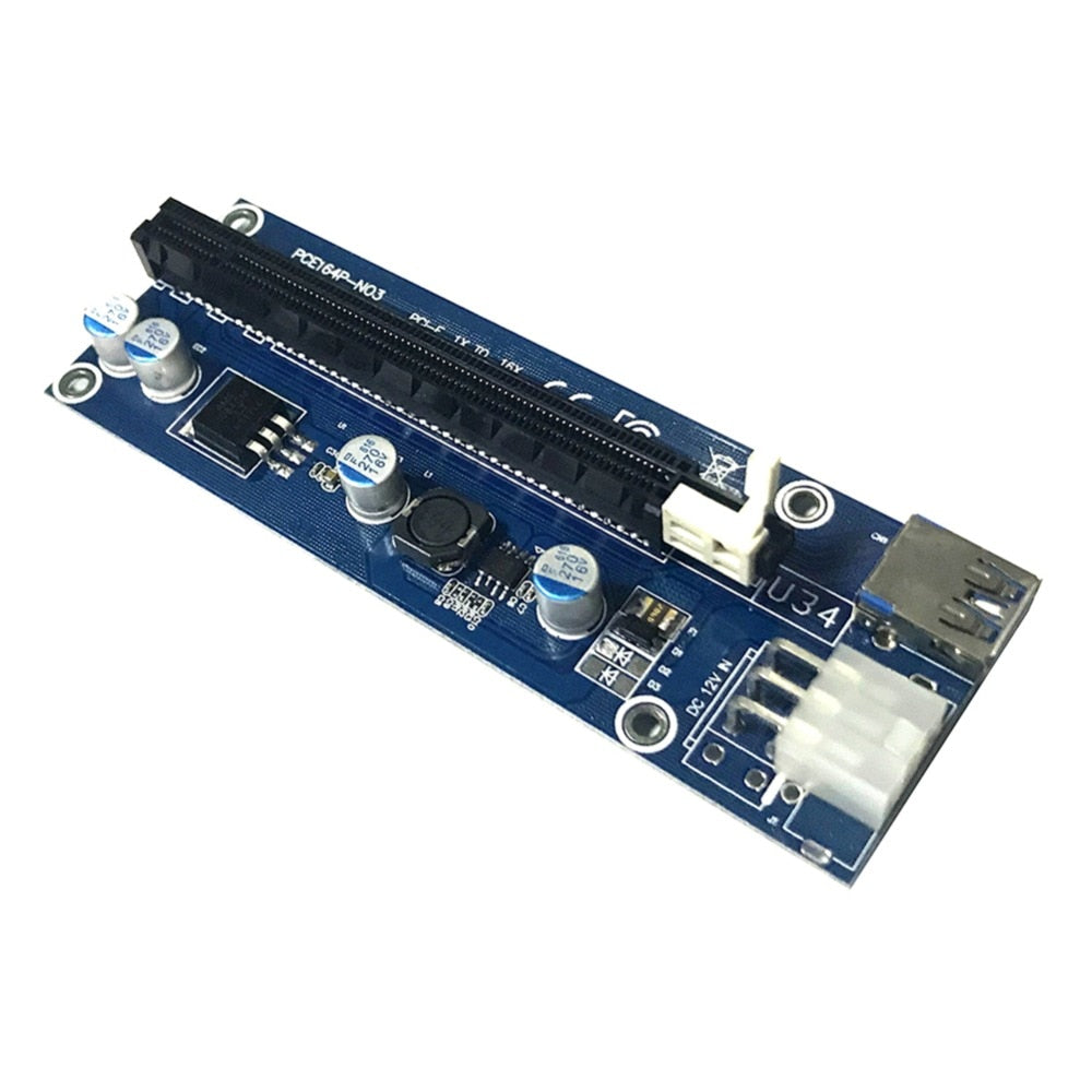 006C PCI-E Express 1x to 16x Extender Riser Card USB 3.0  6Pin SATA Interface Graphics Card Riser for BTC Mining - ebowsos