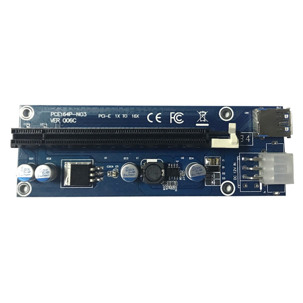 006C PCI-E Express 1x to 16x Extender Riser Card USB 3.0  6Pin SATA Interface Graphics Card Riser for BTC Mining - ebowsos