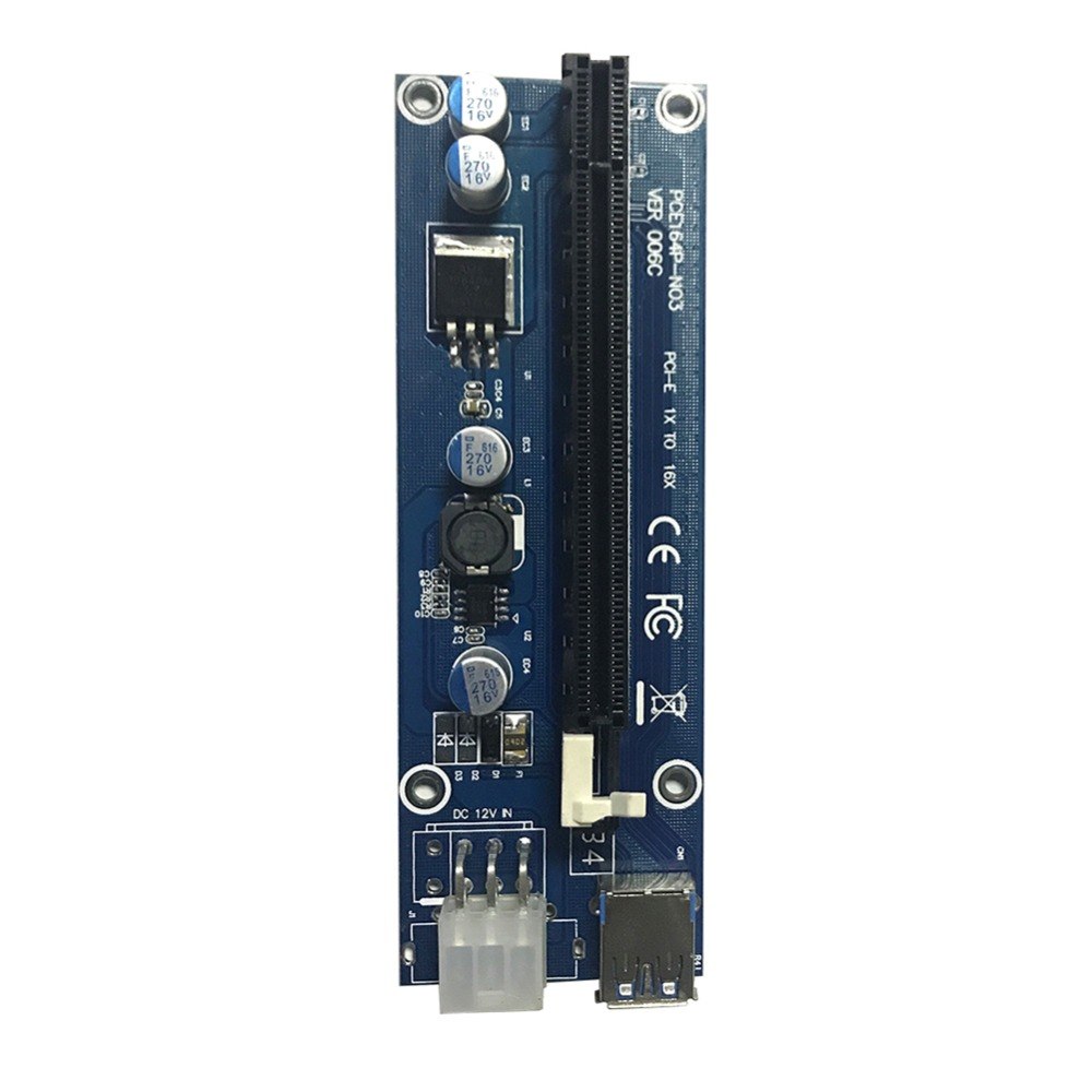 006C PCI-E Express 1x to 16x Extender Riser Card USB 3.0  6Pin SATA Interface Graphics Card Riser for BTC Mining - ebowsos