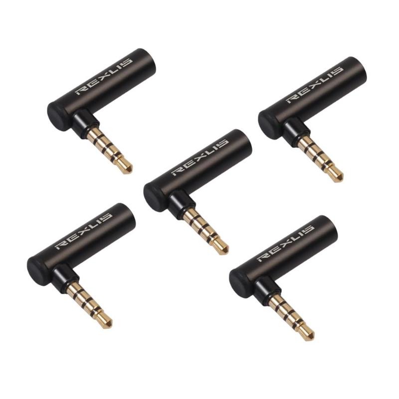 1/2/5 Gold Plated 3.5mm Male to Female 90 Degree Right Angled Adapter Audio Microphone Jack Stereo Plug Connector High Quality - ebowsos