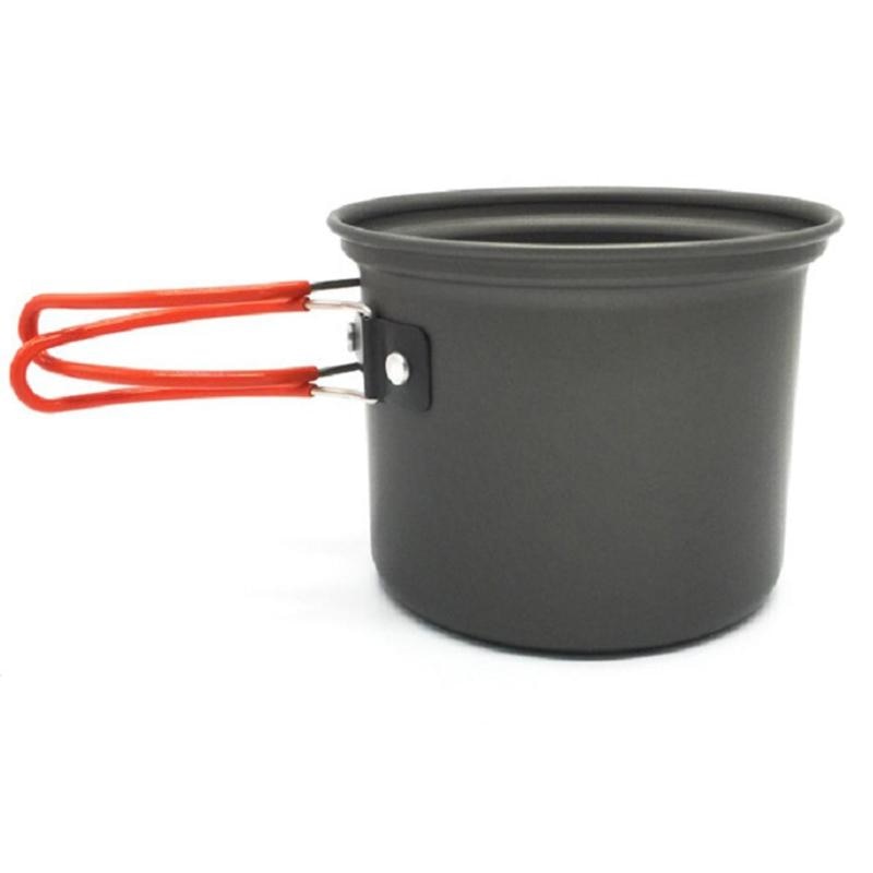 1-2 Person Hiking Camping Pot Set Portable Picnic Cookware Ultralight Picnic Barbecue Cooker Set For Camping & Hiking-ebowsos
