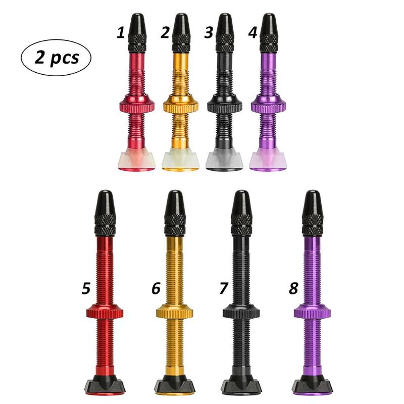 1-2pcs 40/60mm MTB Road Bike Extender Valves Ultra-light Aluminum Tubeless Presta Valve Core for Bicycle Tubeless Tire Bike Part-ebowsos