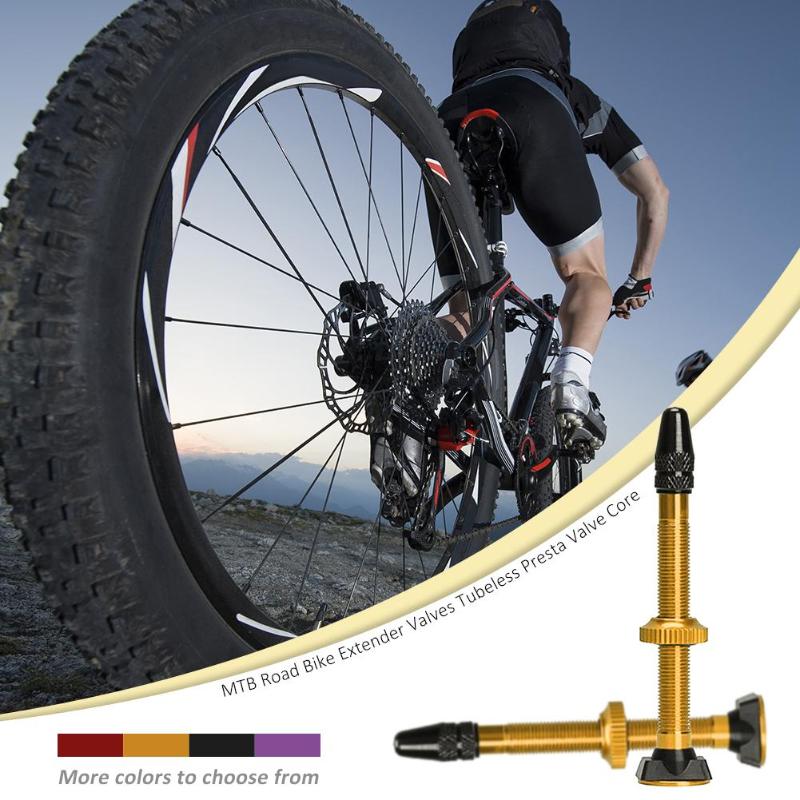 1-2pcs 40/60mm MTB Road Bike Extender Valves Ultra-light Aluminum Tubeless Presta Valve Core for Bicycle Tubeless Tire Bike Part-ebowsos