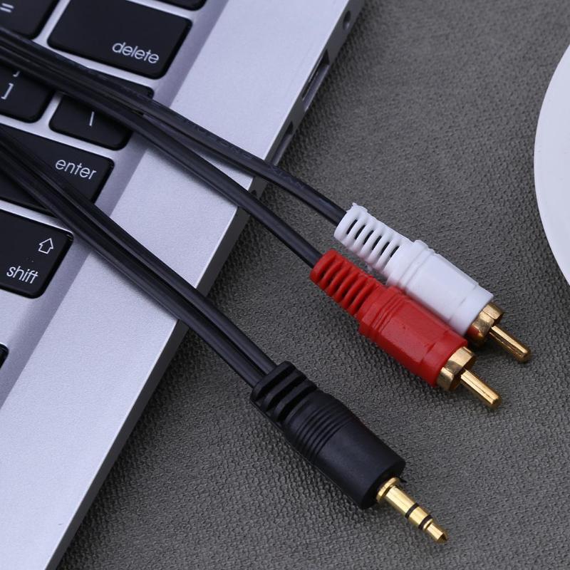 1.5M 3M 5M Jack 3.5mm Audio Cable Connector plug 2RCA Lotus One Point Two Speaker Audio Cable for Computers Connected to TV - ebowsos