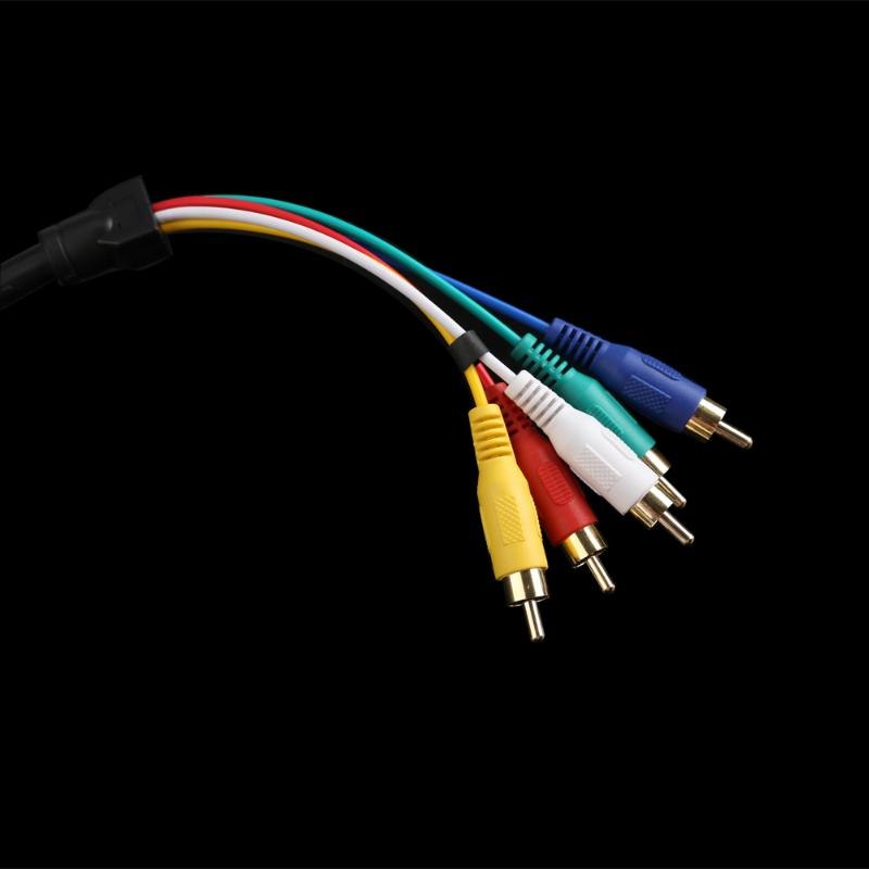 1.5M 5Ft HDMI to 5RCA Cable 5-RCA Audio Video AV Component Cord Gold Plated for HDTV 1080P - ebowsos