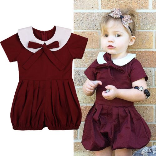 1-5Y Summer Newborn Baby Girl Outfit Clothes Ruffled Romper Jumpsuit Sunsuit - ebowsos