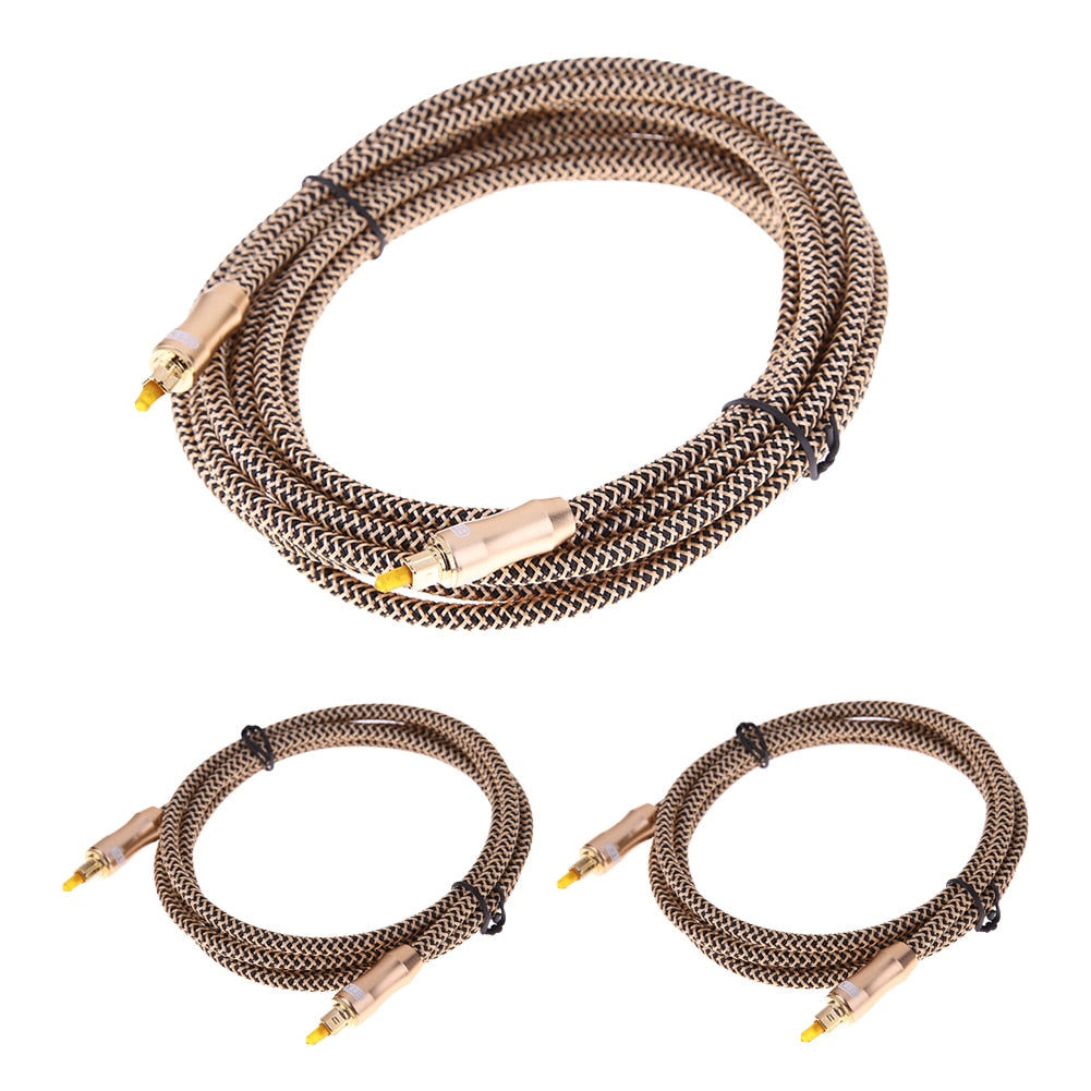 1.5m/1.8m/5m OD6.0mm Male to Male Toslink Cable Digital Optical Audio Cable Fiber Optical Cable Gold Snake Series For TV DVD - ebowsos