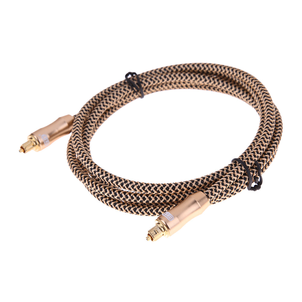 1.5m/1.8m/5m OD6.0mm Male to Male Toslink Cable Digital Optical Audio Cable Fiber Optical Cable Gold Snake Series For TV DVD - ebowsos