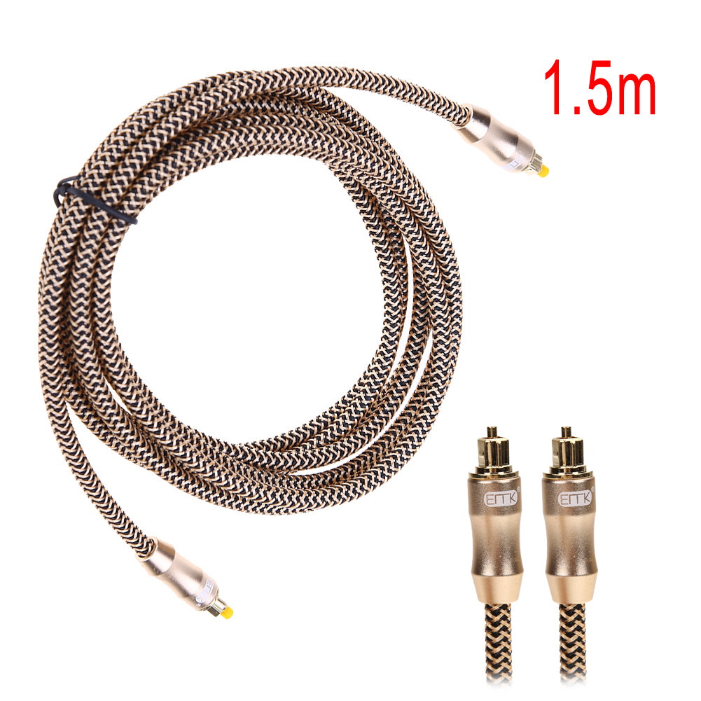 1.5m/1.8m/5m OD6.0mm Male to Male Toslink Cable Digital Optical Audio Cable Fiber Optical Cable Gold Snake Series For TV DVD - ebowsos