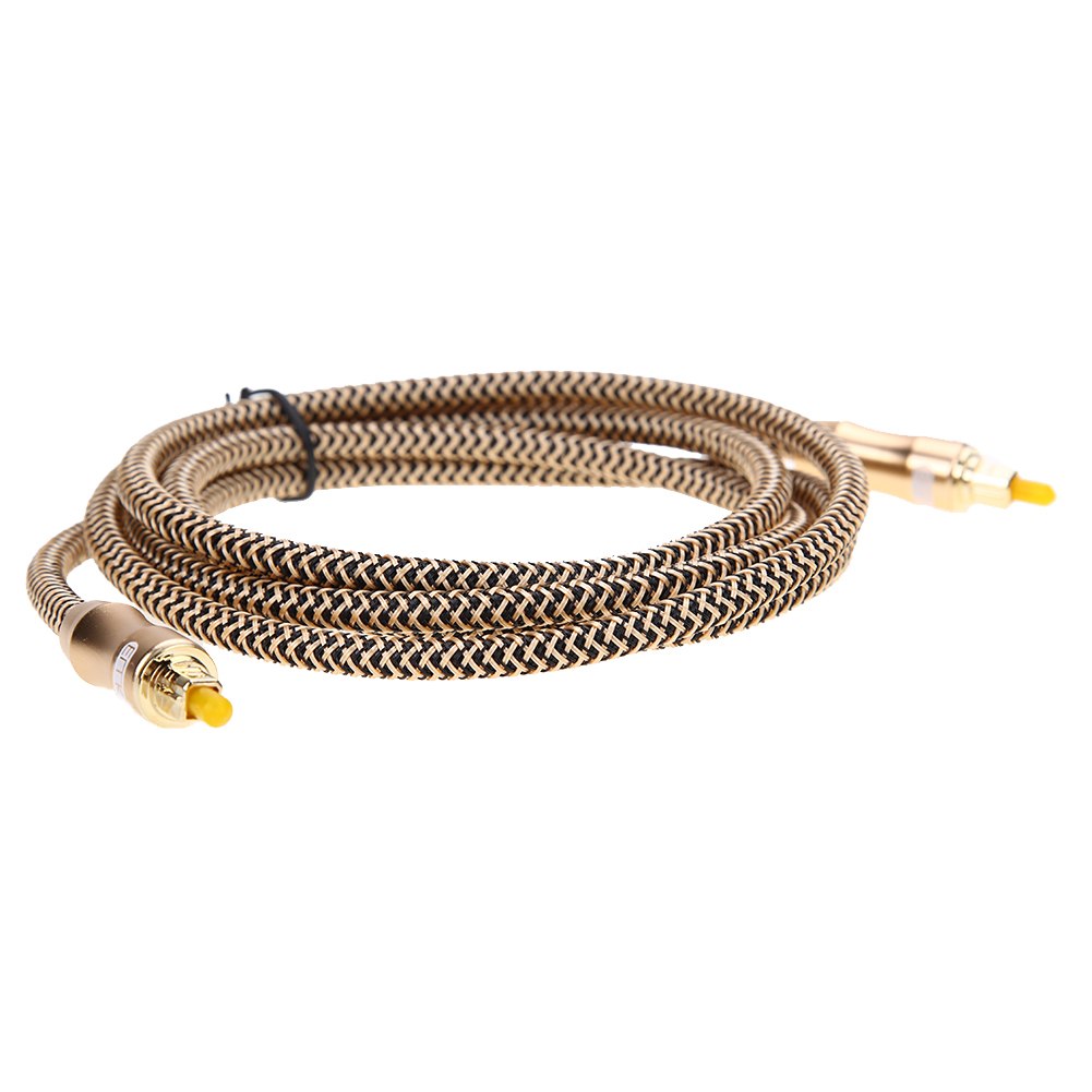 1.5m/1.8m/5m OD6.0mm Male to Male Toslink Cable Digital Optical Audio Cable Fiber Optical Cable Gold Snake Series For TV DVD - ebowsos
