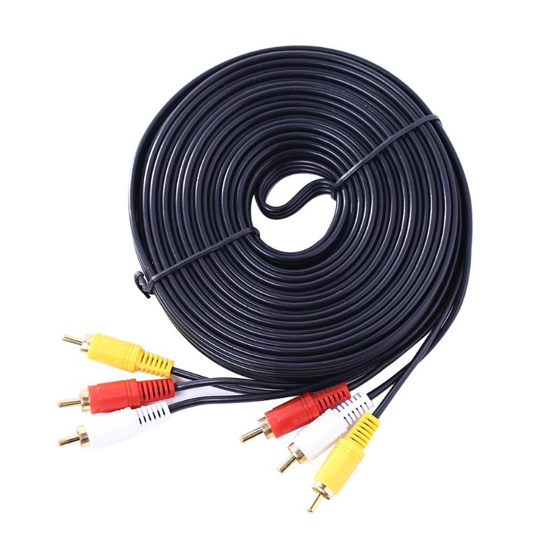 1.5m/3m/5m 3 RCA Video Cable Composite Male to Male 3RCA To 3RCA Audio Video AV Cable Wire For Hi-Fi Video DVD CD Player - ebowsos
