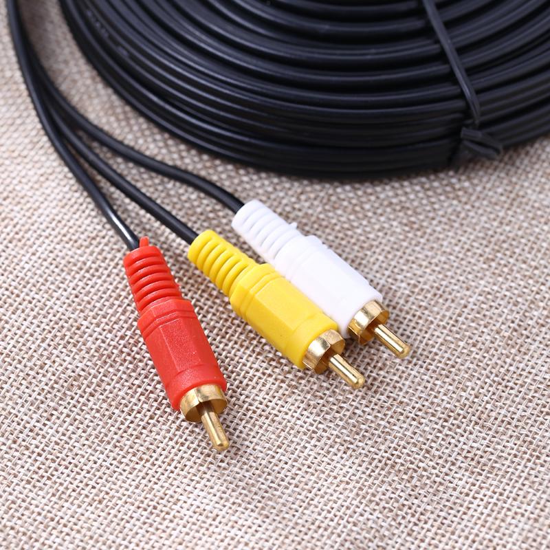 1.5m/3m/5m 3 RCA Video Cable Composite Male to Male 3RCA To 3RCA Audio Video AV Cable Wire For Hi-Fi Video DVD CD Player - ebowsos