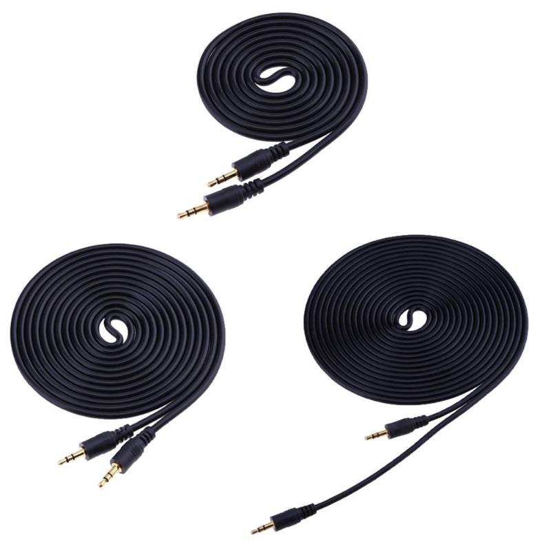1.5m/3m/5m Male to Male Audio Extension Cable Gold Plated AUX Cables Auxiliary Cord Wire Line for Car Audio System High Quality - ebowsos