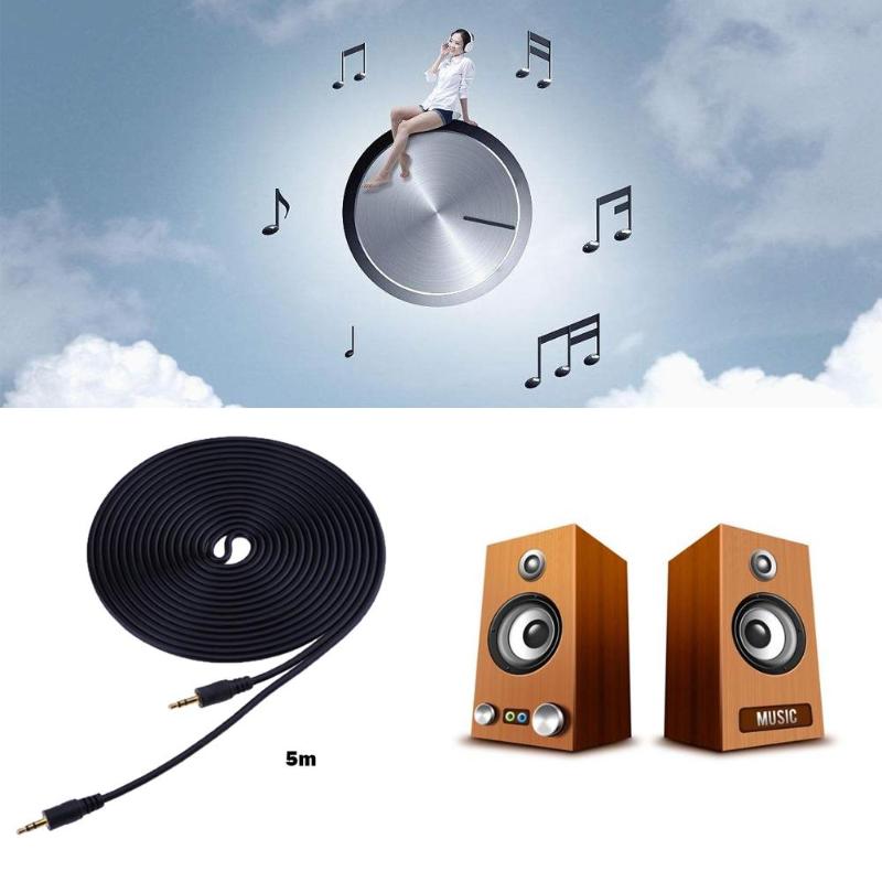 1.5m/3m/5m Male to Male Audio Extension Cable Gold Plated AUX Cables Auxiliary Cord Wire Line for Car Audio System High Quality - ebowsos