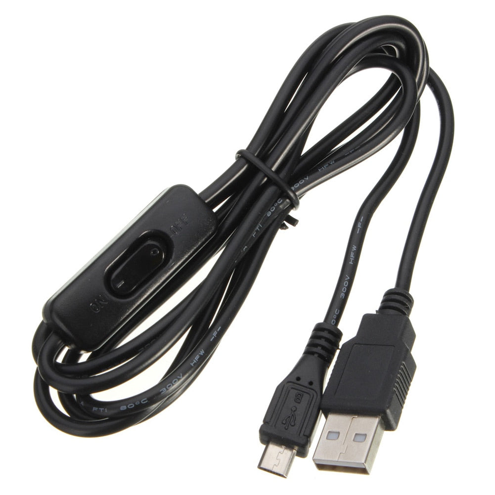 1.5m for Raspberry Pi Power Cable Micro USB Power Supply Charging Cable for Raspberry Pi With ON/OFF Switch - ebowsos