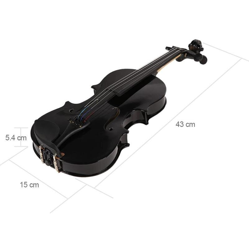 1/8 Splint Acoustic Violin Basswood Body Back Side Plate Maple Head Bright Fiddle Exerciser Set for Musical Lover Student-ebowsos