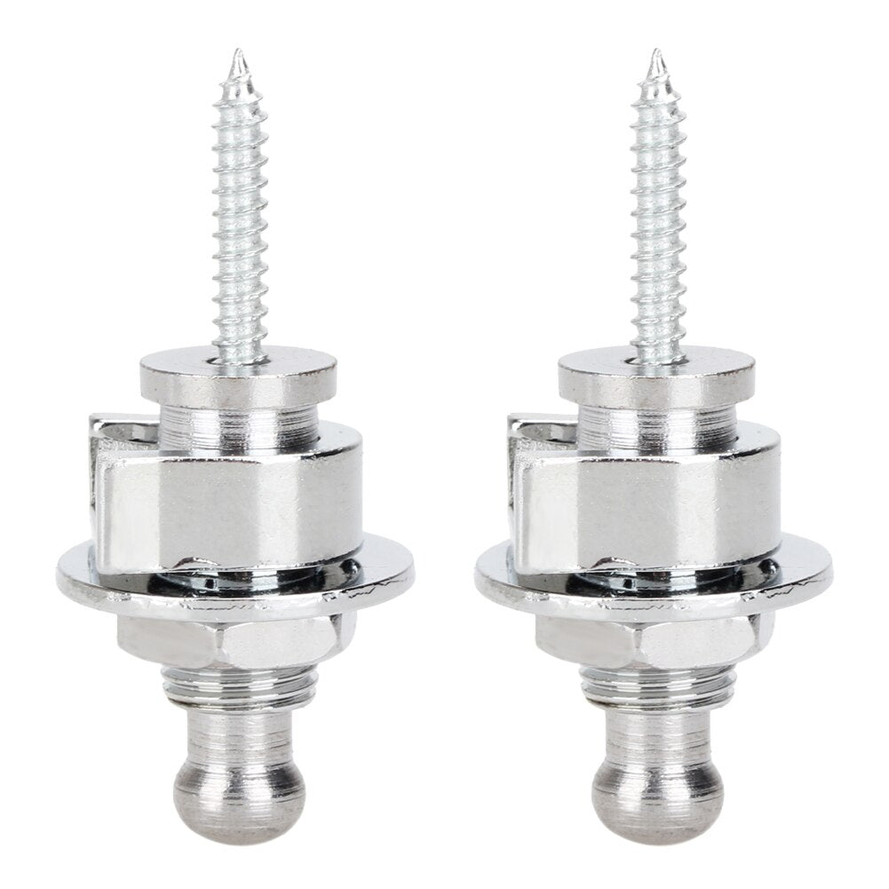 1 PCS Guitar Strap Lock Chrome Plated Straplock Button for All Acoustic Electric Bass Guitar Strap Easy Fix & Remove Screw-ebowsos