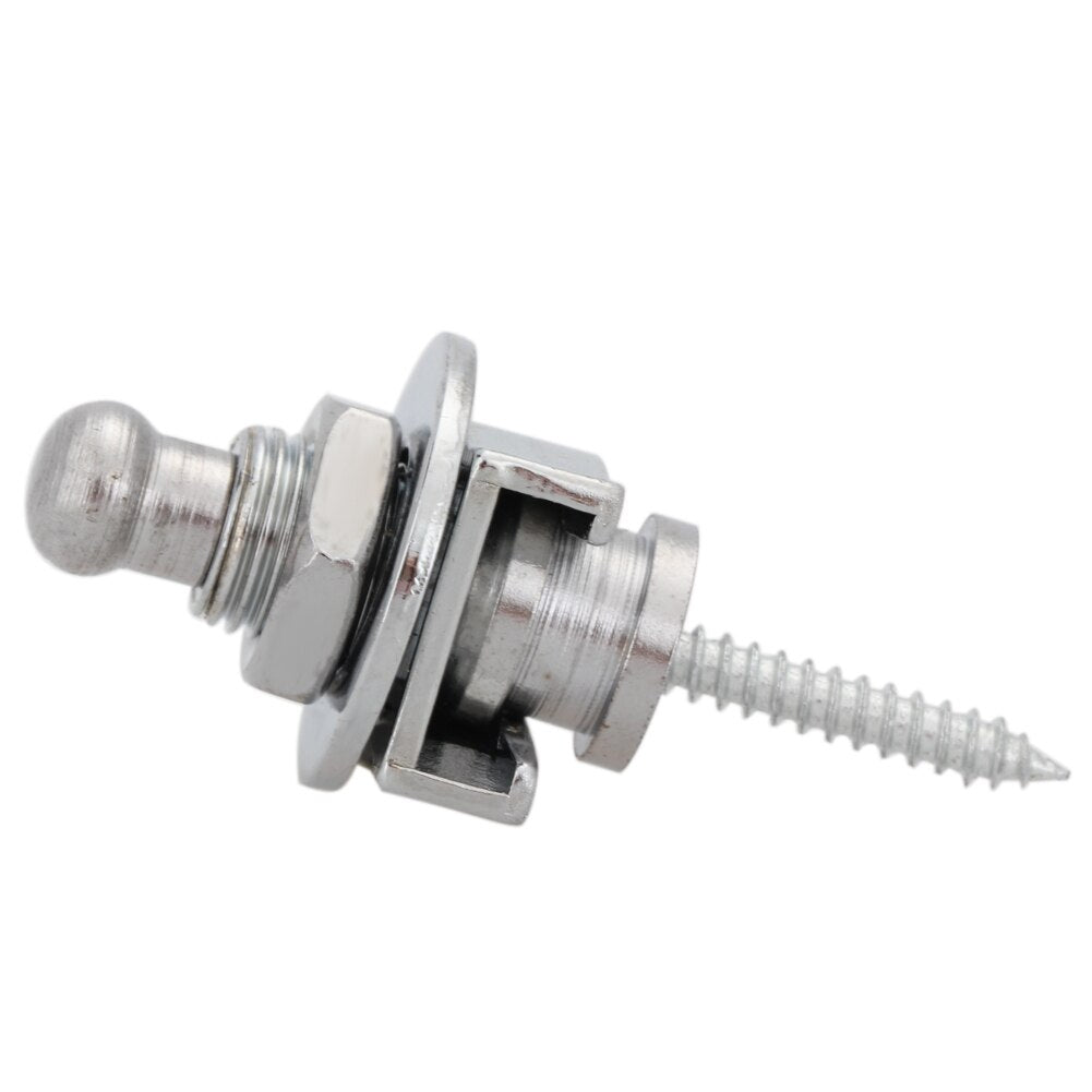 1 PCS Guitar Strap Lock Chrome Plated Straplock Button for All Acoustic Electric Bass Guitar Strap Easy Fix & Remove Screw-ebowsos