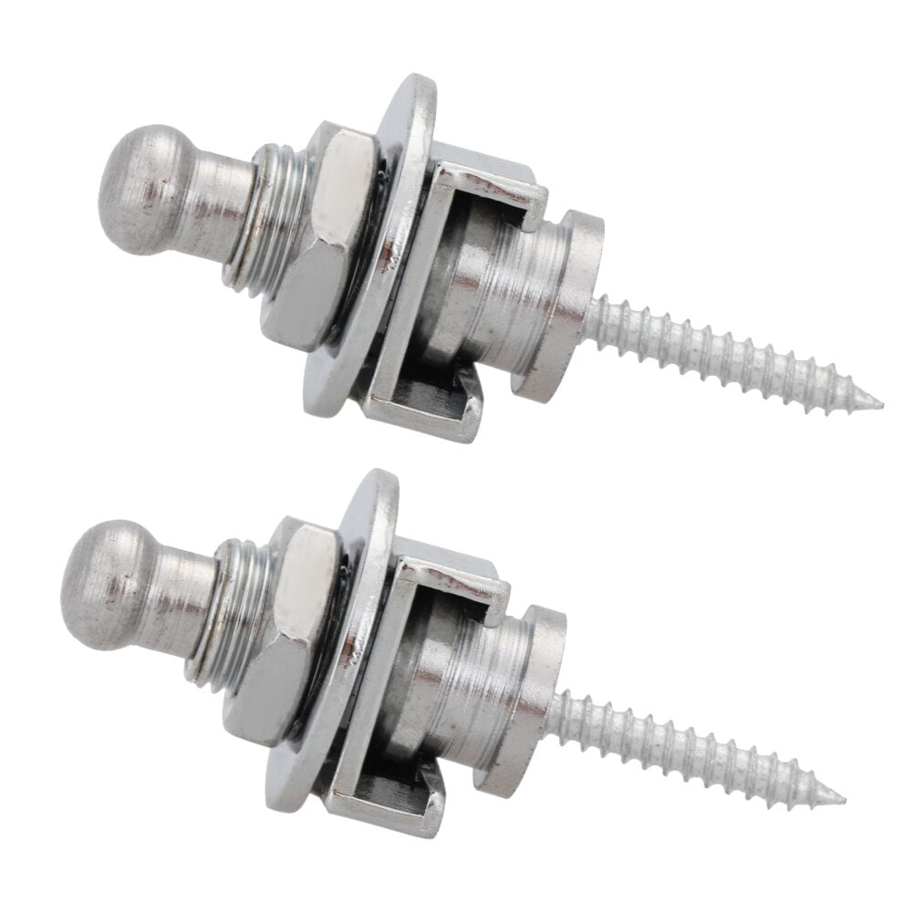 1 PCS Guitar Strap Lock Chrome Plated Straplock Button for All Acoustic Electric Bass Guitar Strap Easy Fix & Remove Screw-ebowsos