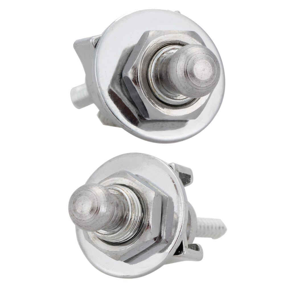 1 PCS Guitar Strap Lock Chrome Plated Straplock Button for All Acoustic Electric Bass Guitar Strap Easy Fix & Remove Screw-ebowsos
