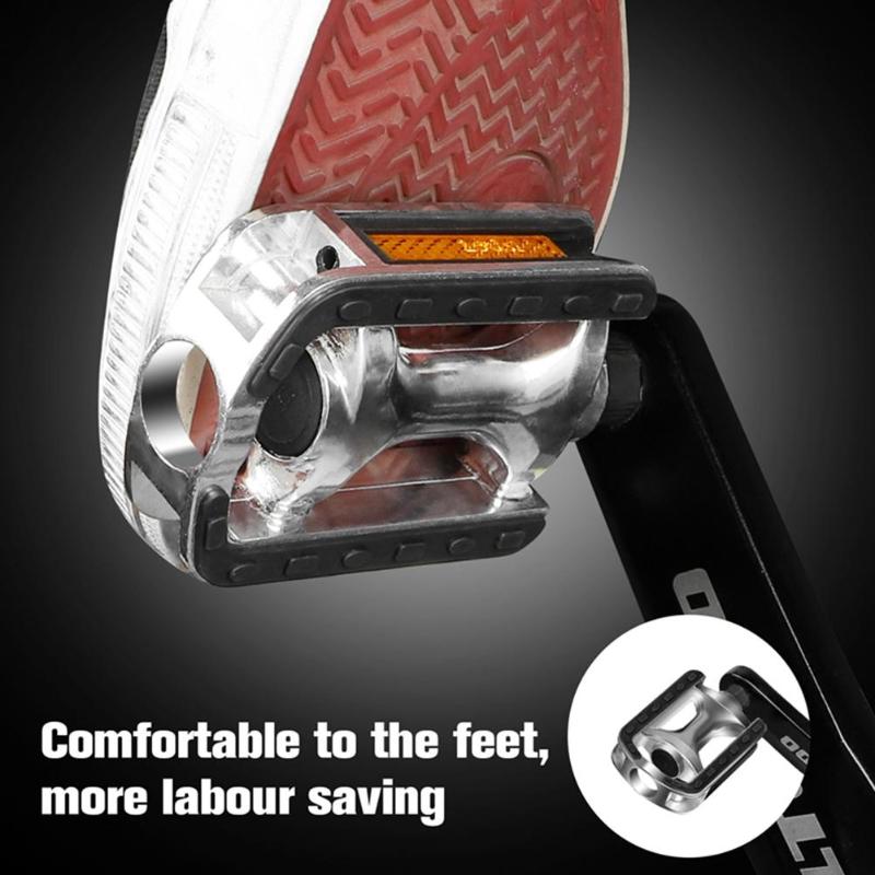 1 Pair Aluminum Alloy Bicycle Non-slip Pedals Reflective MTB Bike Foot Bearing Waterproof Pedal Bicycle Cycling Props-ebowsos