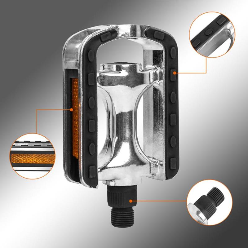 1 Pair Aluminum Alloy Bicycle Non-slip Pedals Reflective MTB Bike Foot Bearing Waterproof Pedal Bicycle Cycling Props-ebowsos