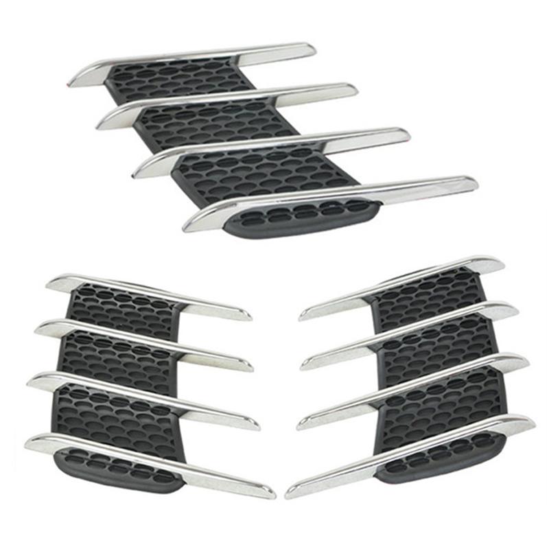 1 Pair Cool Chrome Shark Gills 3D Car Stickers Side Vent Air Flow  Sticker Auto Truck Car Styling Exterior Decal 3D Car Sticker - ebowsos