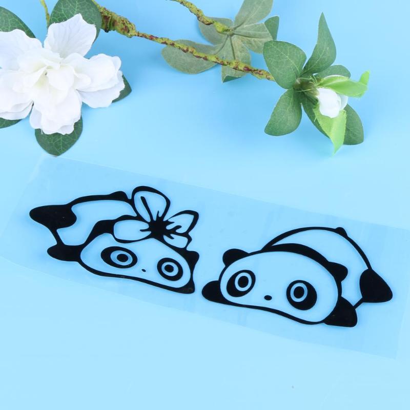 1 Pair Cute Cartoon Pandas Car Truck Window Reflective Sticker Decal Car Sticker Car Window Vinyl Decal Bumper Truck Decoration - ebowsos