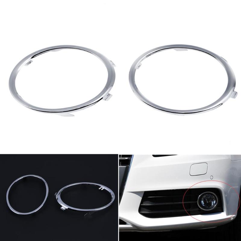 1 Pair Electroplating Car Front Fog Light Trim Cover Automobiles Auto Fog Lamp Molding Rings for Audi A4 B8 09-12 Auto Accessory - ebowsos