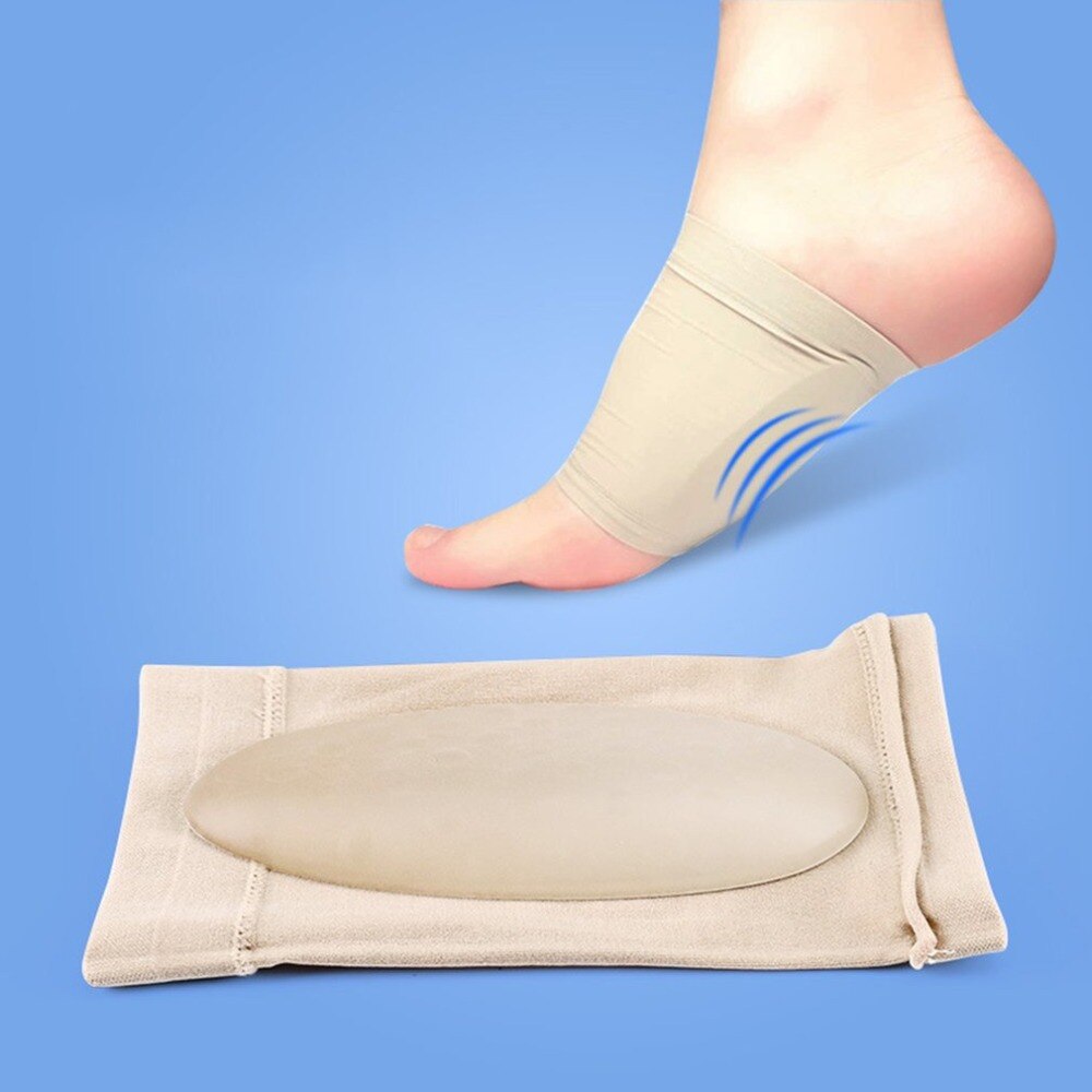 1 Pair Foot  Arch Support Elastic Orthotic Bandage Silicone Gel Flat Feet Orthotics Men Women Shock Absorber Orthotic Insole - ebowsos