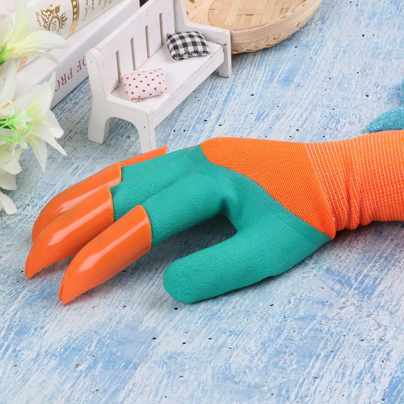 1 Pair Garden Gloves Garden Working Genie Rubber Gloves With 4 ABS Plastic Claws Easy to Dig and Plant For Digging Planting - ebowsos