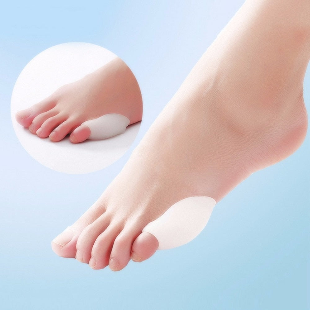1 Pair Little Toe Bunion Protector Pads Silicone Gel Foot Toe Separator Thumb Valgus Bunion Adjuster Pain Relief Foot Care Tool - ebowsos