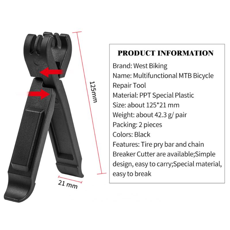 1 Pair MTB Tyre Lever Convenient Practical User-friendly Design Bike Master Link Chain Plier Repair Tool Cycling Equipment-ebowsos