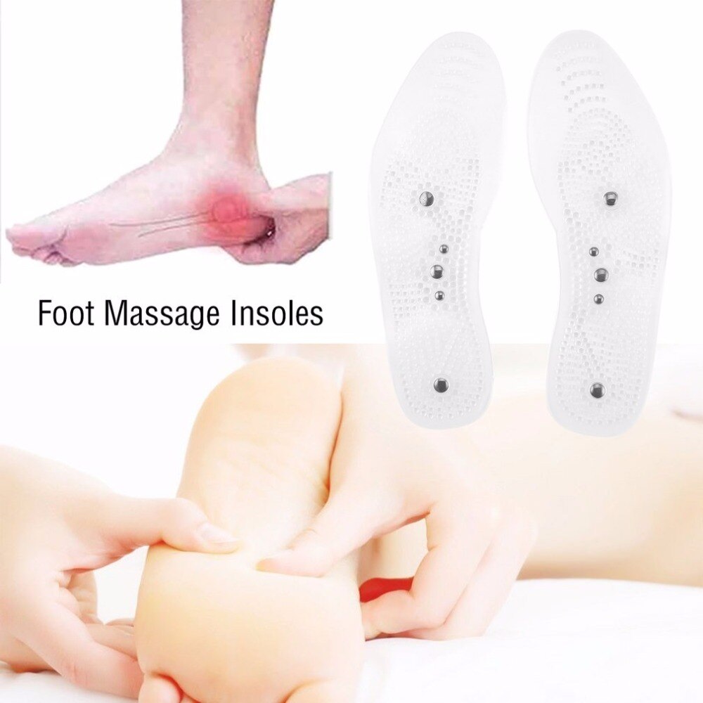 1 Pair Magnetic Therapy Health Care Foot Massage Insoles Anti-fatigue Magnetic Shoe Pads Silicone Foot Massager for Men Women - ebowsos