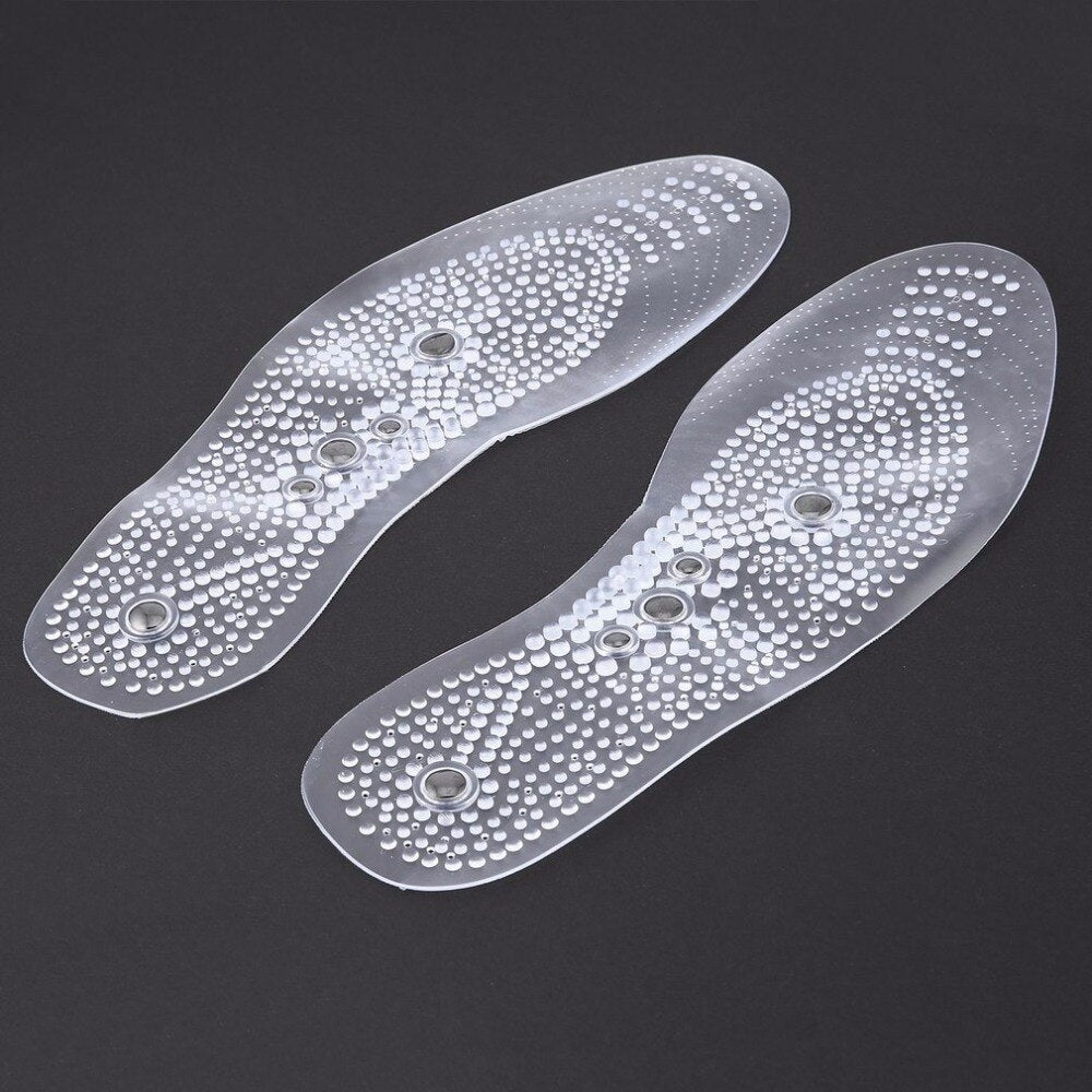 1 Pair Magnetic Therapy Health Care Foot Massage Insoles Anti-fatigue Magnetic Shoe Pads Silicone Foot Massager for Men Women - ebowsos