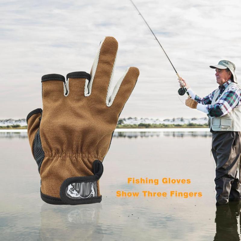 1 Pair Outdoor Sports Anti-slip Breathable Fishing Gloves Portable Tackles-ebowsos