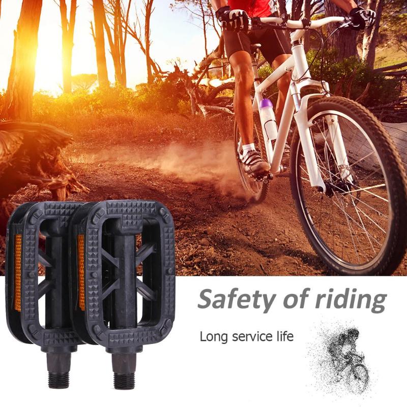 1 Pair Plastics Bicycle Bike Pedals Anti-skid Bike Ball Bearing Pedals for MTB Cycling Sports Cycling Parts-ebowsos