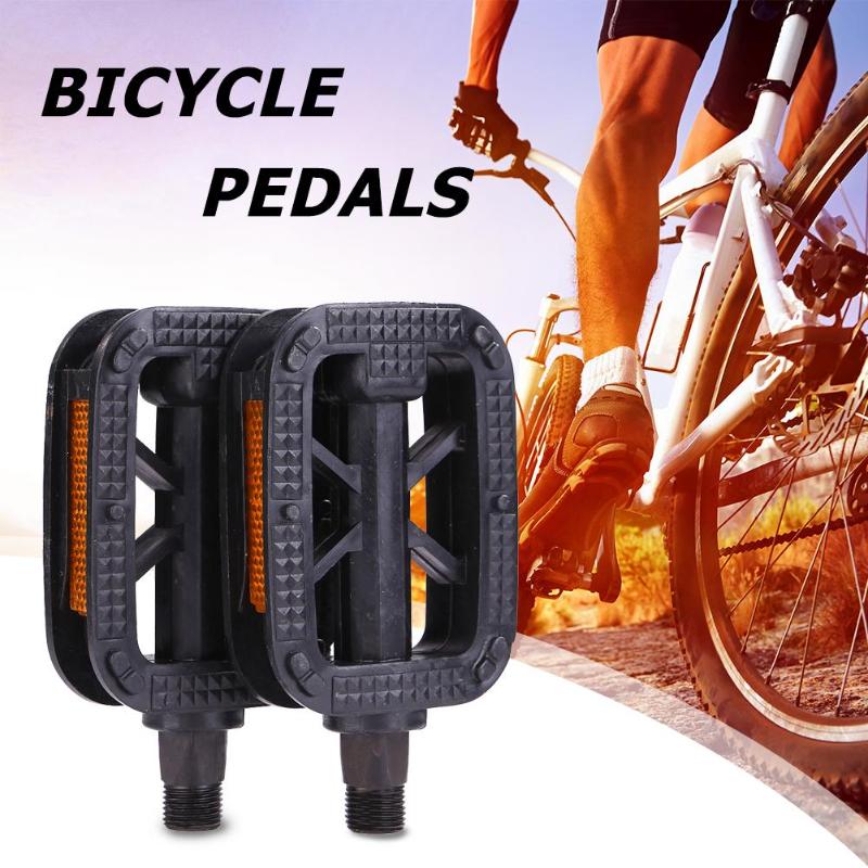 1 Pair Plastics Bicycle Bike Pedals Anti-skid Bike Ball Bearing Pedals for MTB Cycling Sports Cycling Parts-ebowsos