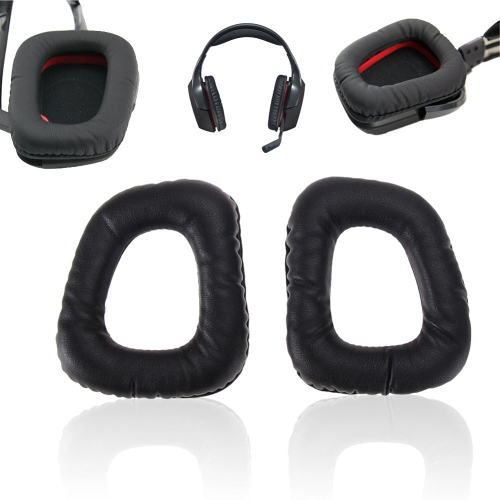 1 Pair Replacement Ear Pads Cushions Earmuffs Replace Ear Pads for Logitech G35 G930 G430 F450 Headphones Headset Case Cover New - ebowsos