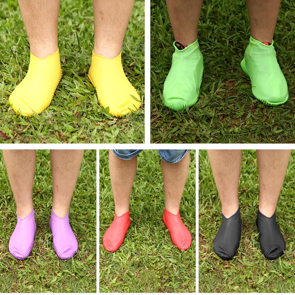 1 Pair Silicone Anti-slip Waterproof Shoe Cover, Reusable Rain Boot Motorcycle Bike Overshoes, Outdoor Camping S/M/L Shoes-ebowsos