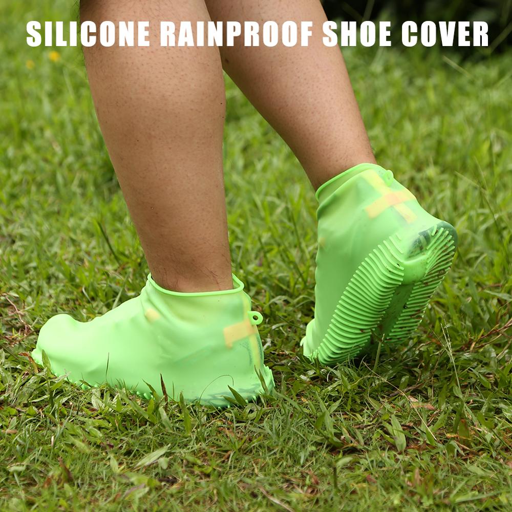 1 Pair Silicone Anti-slip Waterproof Shoe Cover, Reusable Rain Boot Motorcycle Bike Overshoes, Outdoor Camping S/M/L Shoes-ebowsos