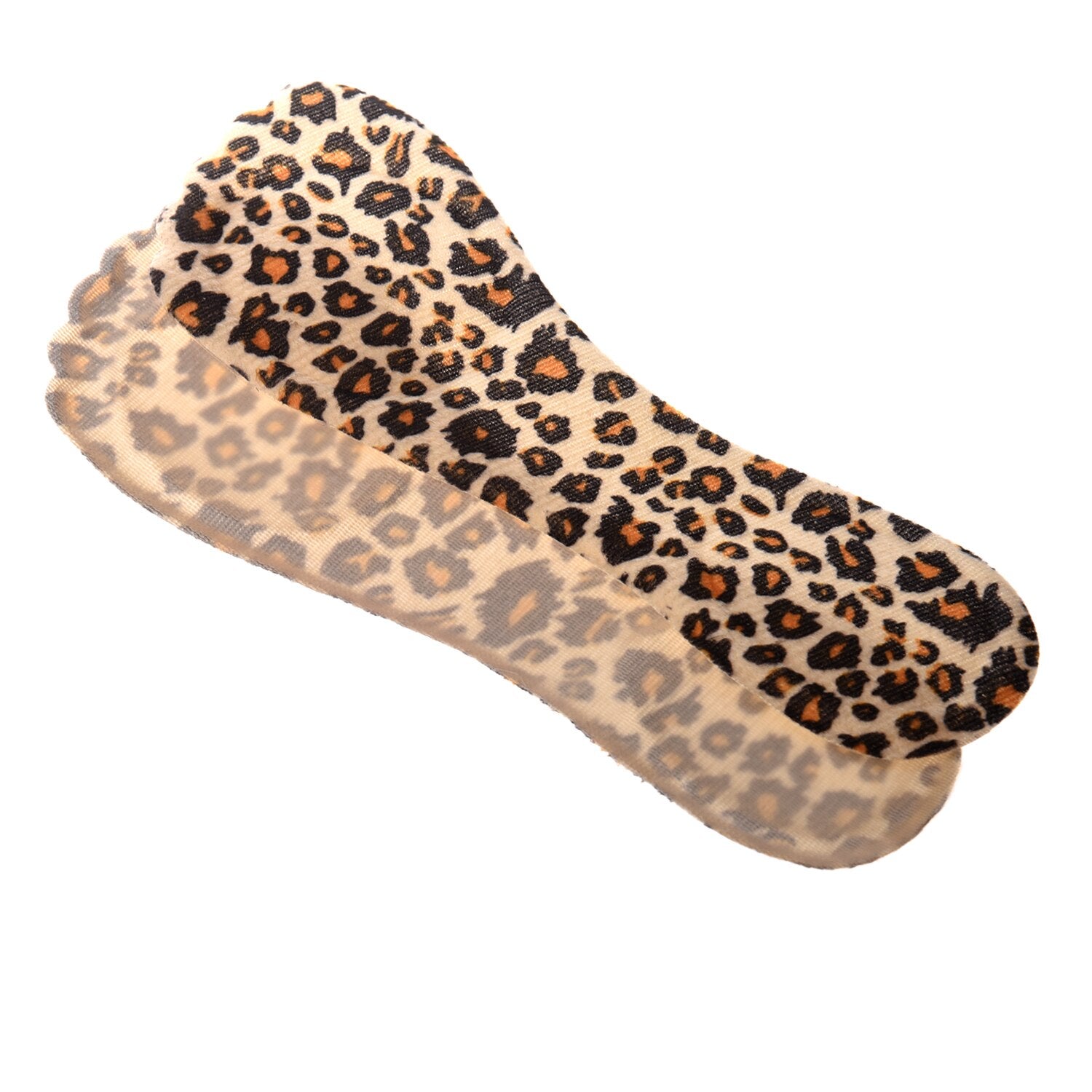 1 Pair Silicone Heeled Shoes Insoles Adhesive Pads - Leopards - ebowsos