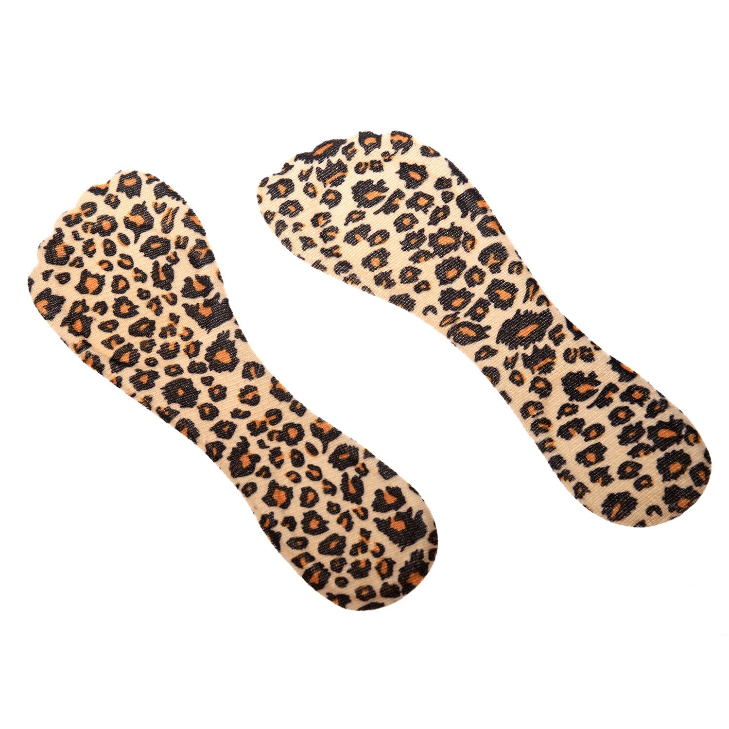 1 Pair Silicone Heeled Shoes Insoles Adhesive Pads - Leopards - ebowsos