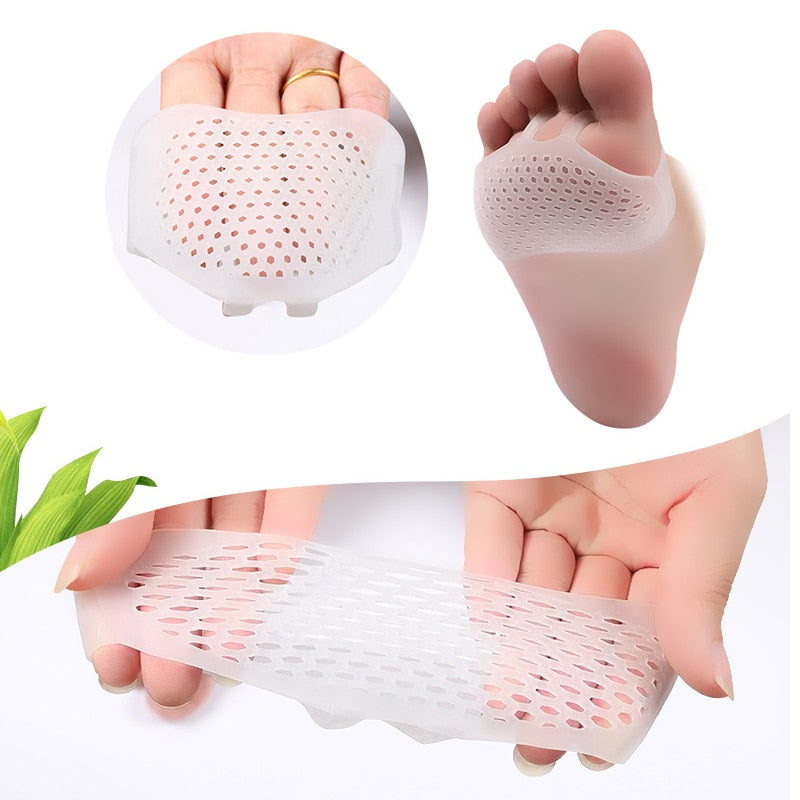 1 Pair Silicone Padded Forefoot Insoles High Heel Shoes Pad Gel Insoles Breathable Health Care Shoe Insole High Heel Shoe Insert - ebowsos