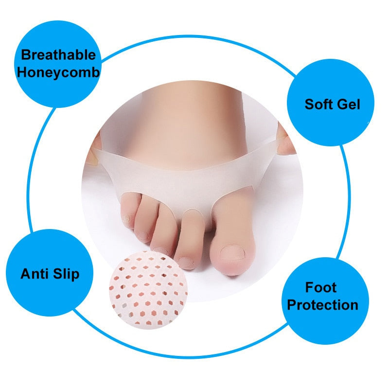 1 Pair Silicone Padded Forefoot Insoles High Heel Shoes Pad Gel Insoles Breathable Health Care Shoe Insole High Heel Shoe Insert - ebowsos